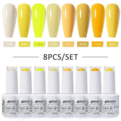 Arte Clavo 8Pcs/Set Gel Nail Polish Set 15ml Colorful Semi Permanent For Manicure Varnish Soak Off UV LED Nail Art Gel Kits