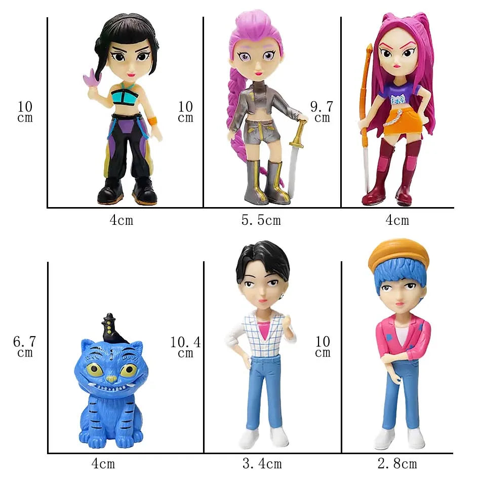 HOT Anime Kpops Demon Hunters Figure Rumi Zoe Mira anime polyvinyl chloride character collection desktop trinkets Childrens gift