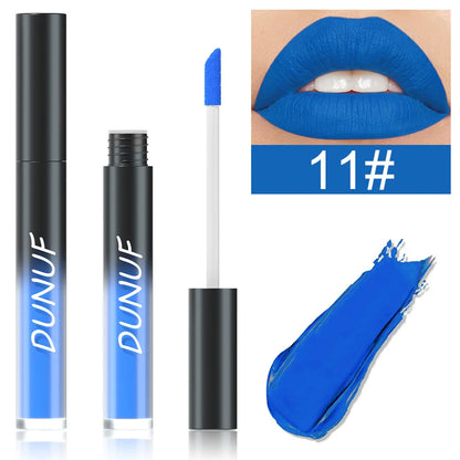 DUNUF 32 Color Matte Liquid Lipstick: Bold Pigment Non-Stick Lip Glaze