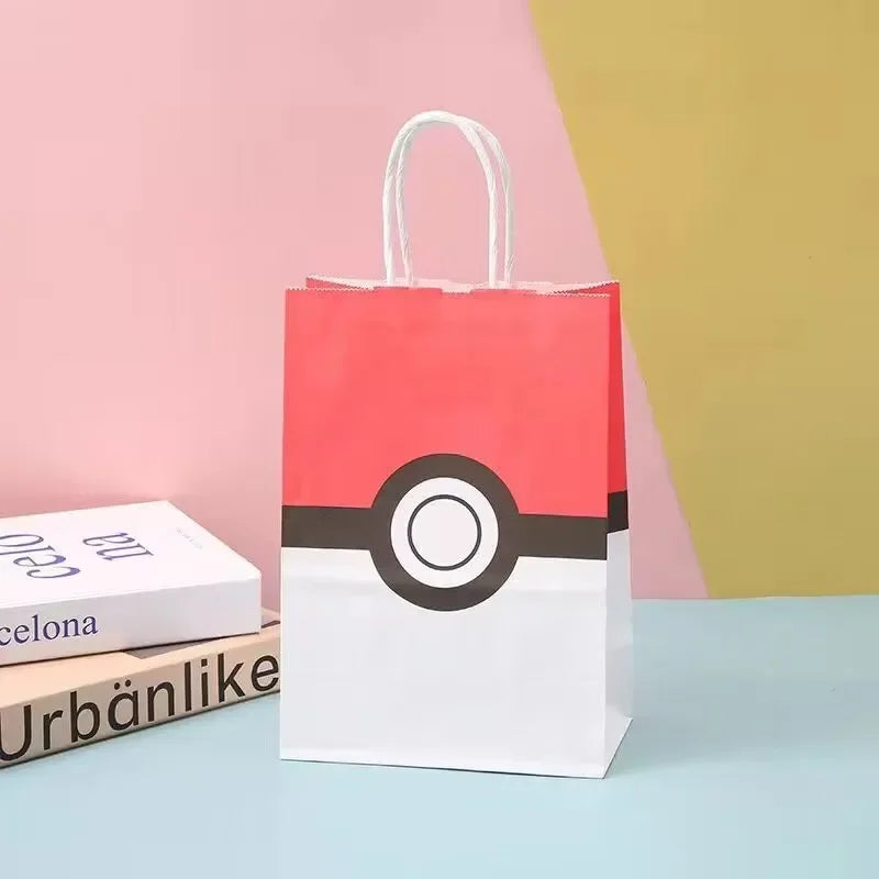 Pokemon Themed Cartoon Pikachu Birthday Party Children's Bag Balloon Decoration Paper Bag Cake Box Baby Shower