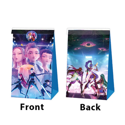 12 PCS Cute Cartoon k-pop Paper Gift Bags with Handles, Sealable Holiday & Party Bags for Candy & Small Gifts  Bullet Points