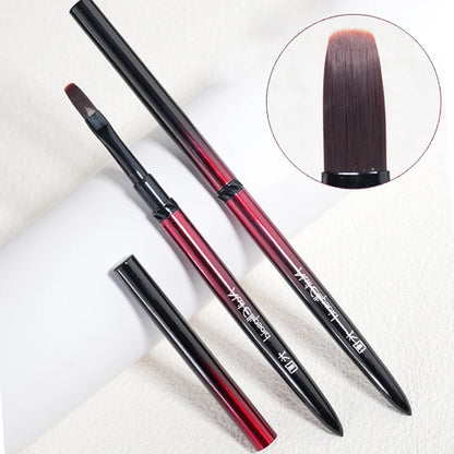 Nail Art Brush Metal Handle Phototherapy Acrylic UV Gel Brush Nails Extension Builder Painting Drawing Pen DIY Manicure Tools