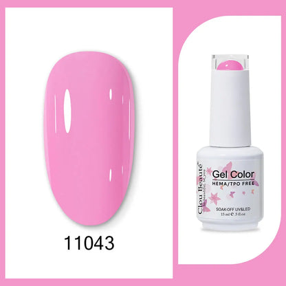 Clou Beaute 15ml Red Black White Green Neon Gel Nail Polish Base Top Coat Velvet Top 400 Colors Semi Permanent Gel Nail Varnish