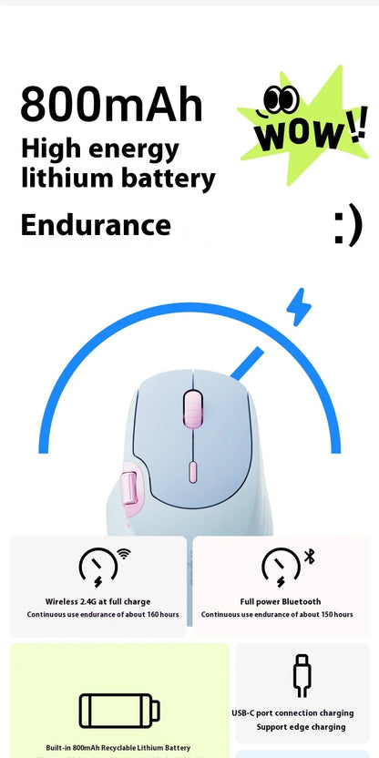 Rapoo MT560 Mouse 3mode Wireless Mice Ergonomic Hall Magnetic Induction Knob Cross Screen Custom Lightweight Gaming Pc Accessory