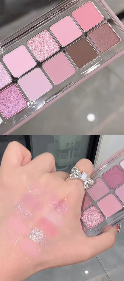 12 Colors Shimmer Matte Eyeshadow Palette Nude Rose Pink Glitter Pigment Eye Shadow Lasting Waterproof Make Up Palette Cosmetics