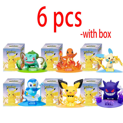 12 style Pok é mon Action Dolls Pikachu Blind Box Anime Models Desktop Decorations Pok é mon Toys Children's Birthday Gifts