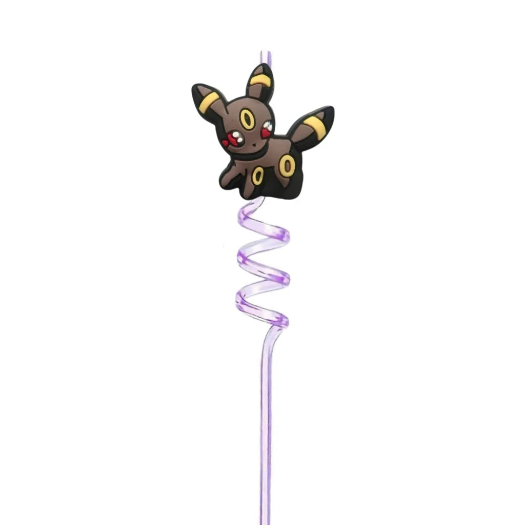 FUNISM Pikachu series cartoon creative spiral straws decorate party reusable colorful straws