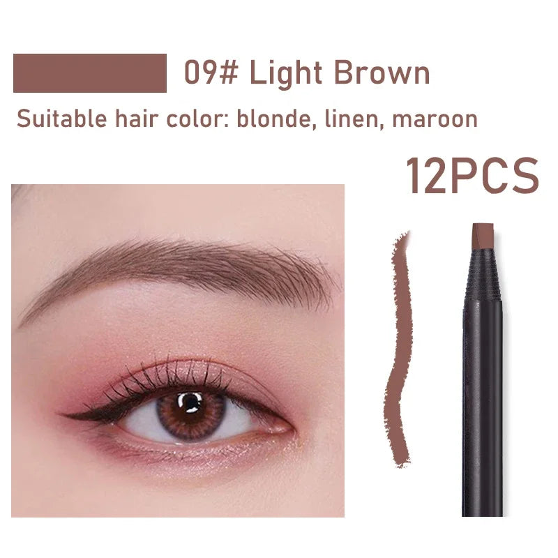 HAOZHUANG  Waterproof Long Lasting Eyebrow Pencils with Soft Brush Eyebrows Makeup Tool Permanent Makeup Tattoo Accessories
