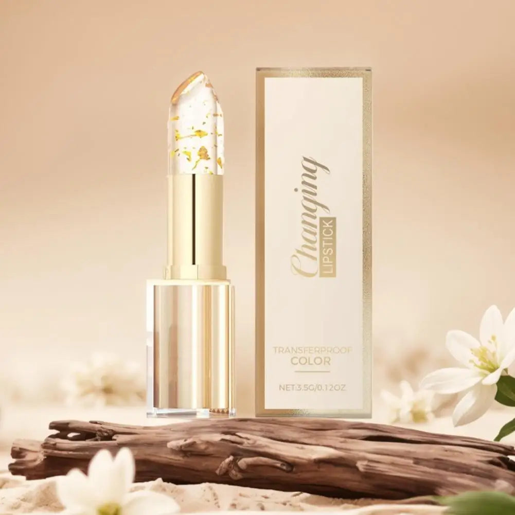 Gold Foil Temperature Color Changing Lipstick: Hydrating Lip Repair & Glossy Shine