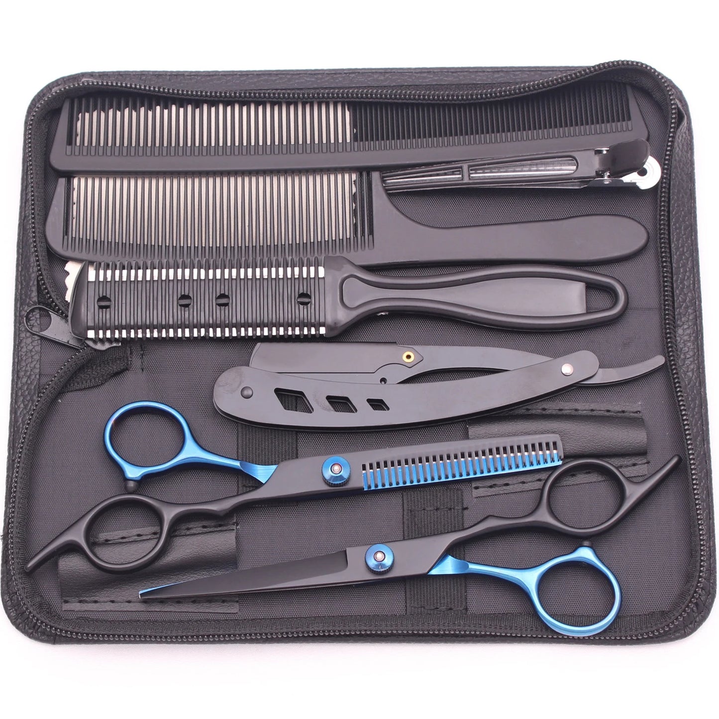 Hairdressing Scissors Japan Stainless Hair Scissors Purple Hair Cutting Scissors Barber Shop Thinning Shears Set Comb C1001