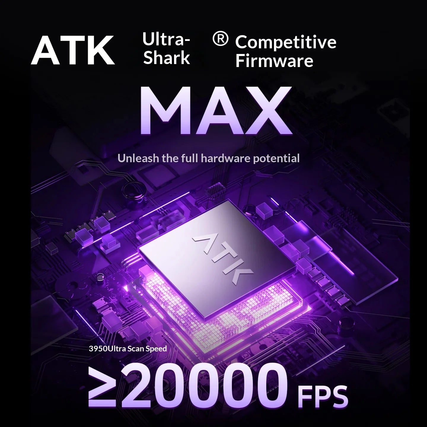ATK Blazing Sky U2V2 Lightweight Gaming Mouse 39g 3 Mode Wireless with Paw3950 8000Hz Paw3395 for FPS Gamers PC Accessories