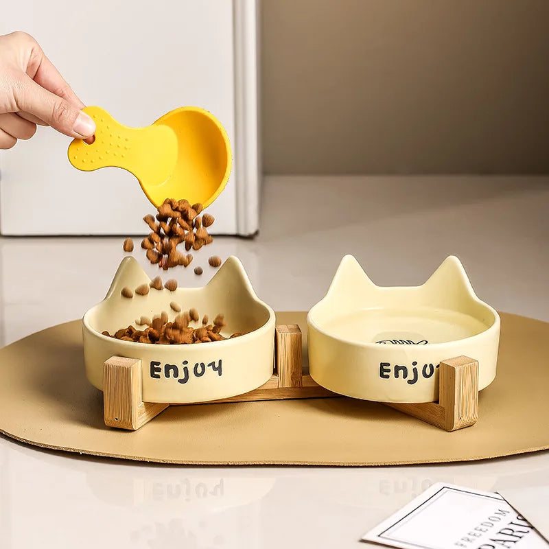 Cat Bowl Black Ceramic Dog Bowl Black Bowl Cat Food Bowl Dog Bowl Dog Drinking WaterCatFood Bowl Pet Water Bowl Anti-overturning