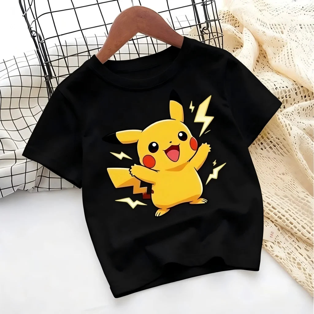T-shirt with Pokémon Jigglypuff print for summer 2026, loose 100% cotton T-shirt for travel, games, and Y2k sports