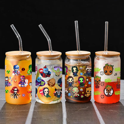 26 New cute Styles Cartoon Pokemon Friends 16oz UV DTF 3D Phone Sticker Decals Wraps Glass Can Cups Creative Craft DIY Gifts