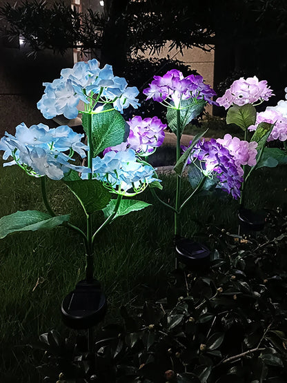 1pc Solar Hydrangea, LED Outdoor Solar Garden Lights, Solar Lawn Lights for garden, yard, lawn and pathway, garden lighting