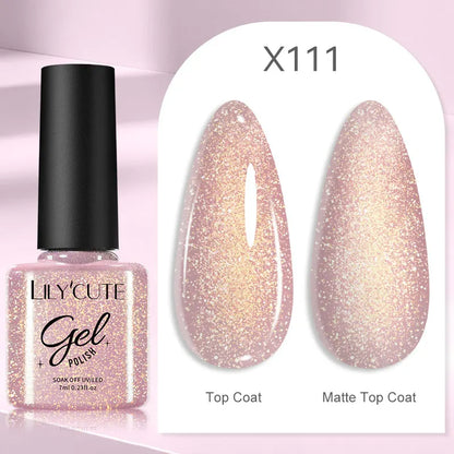 LILYCUTE 5ml Super Bright Silver Metallic Painting Liner Gel Nail Polish Drawing Stripe Graffiti Mirror Pull Line UV Gel Varnish