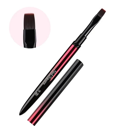 Nail Art Brush Metal Handle Phototherapy Acrylic UV Gel Brush Nails Extension Builder Painting Drawing Pen DIY Manicure Tools