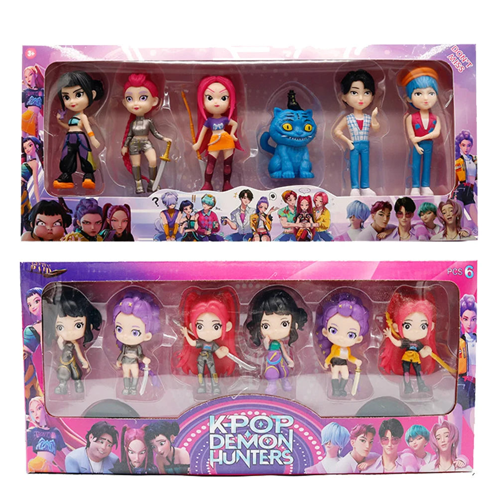 K-Pop Idol "Tiger Star" Chibi Action Figures: 6-Piece Hunter Anime Collectible Set