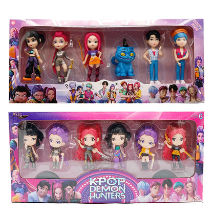 K-Pop Idol "Tiger Star" Chibi Action Figures: 6-Piece Hunter Anime Collectible Set