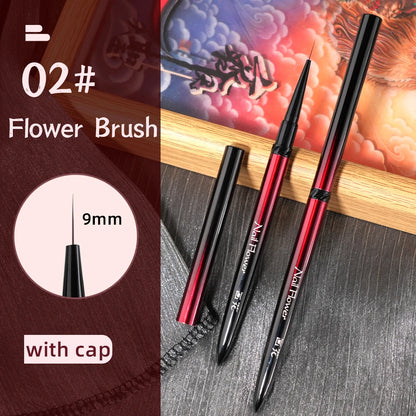 New 1/13pcs Nail Art Brush Set Black Red Metal Handle Acrylic UV Gel Polish Crystal Acrylic Nail Drawing Tools High Quality
