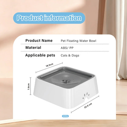 Floating Pet Bowl Dog 1L Cat Water Dispenser ABS Plastic Pet Drinking Bowl for Long-Haired Pets Drinking Dispenser with Filter