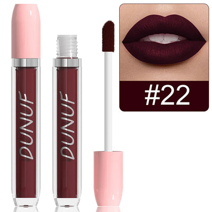 Matte Lip Gloss Lipstick 5pc/set, Waterproof Velvet Long Lasting Non-transfer Highly Pigmented Purple Red Daily&Party Makeup Y2K
