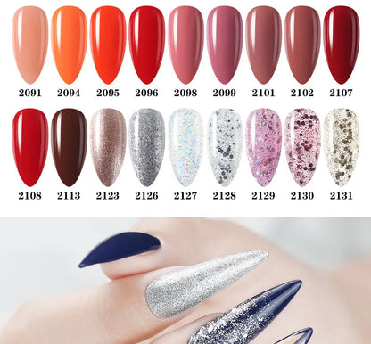 Clou Beaute 15ml Red Black White Green Neon Gel Nail Polish Base Top Coat Velvet Top 400 Colors Semi Permanent Gel Nail Varnish