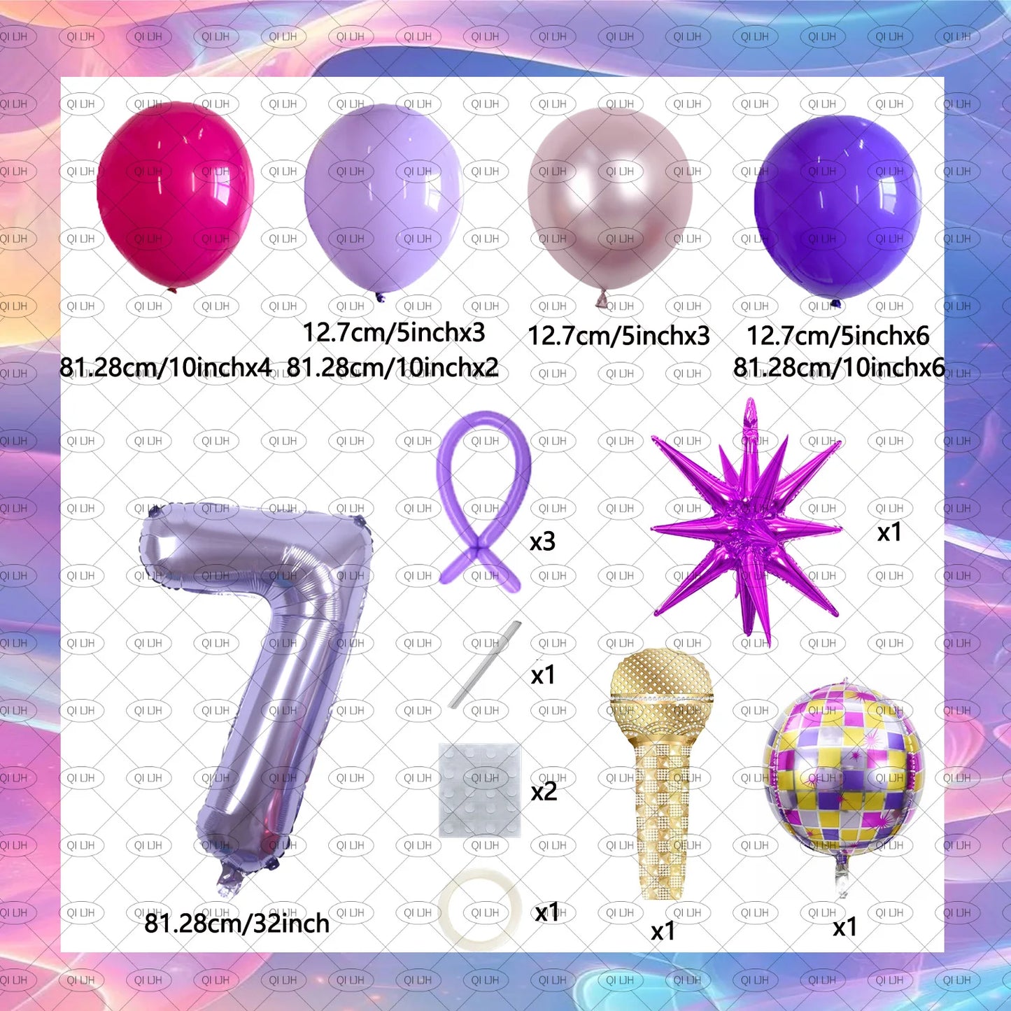 34pcs K-pop music girl group idol hunter theme disco rock party balloon set birthday party music festival concert decoration