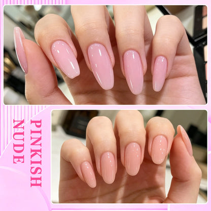 DUOLINGDAI Poly Gel Nail Kit: 6 Clear Colors Poly Extension Nail Starter Kits with Nail Lamp Complete Poly Gel Nail Kit Supplies