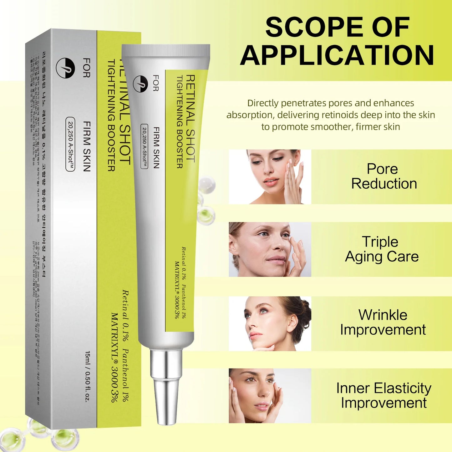 Retinal Shot Tightening Booster: 0.1% Nano-Retinal & Matrixyl 3000 Anti-Aging Serum