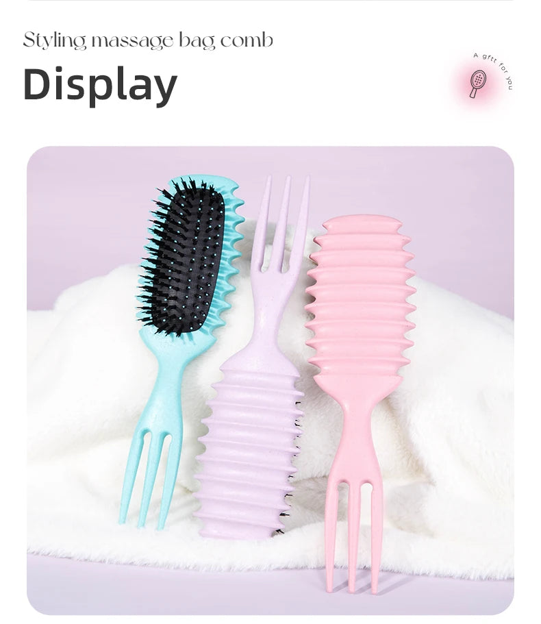 1PC Candy bursh Curly Hair Styling Brush: Defined Curls on Wet Hair- Nylon Bristles Detangling Volumizing Comb for All Hair Type