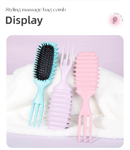 1PC Candy bursh Curly Hair Styling Brush: Defined Curls on Wet Hair- Nylon Bristles Detangling Volumizing Comb for All Hair Type