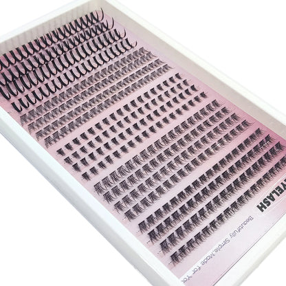 20 rows of lower eyelashes and pointed eyelash clusters single eyelash clusters extended pointed eyelash clusters DIY eyelashes
