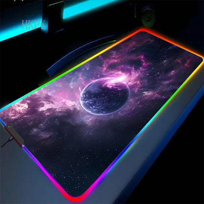RGB Galaxy Milky Way Mouse Pad XXL 90X40 Carpet PC Gamer Computer Keyboard Desk Mat Anti-slip Mousepad Gaming Led Backlight Mats