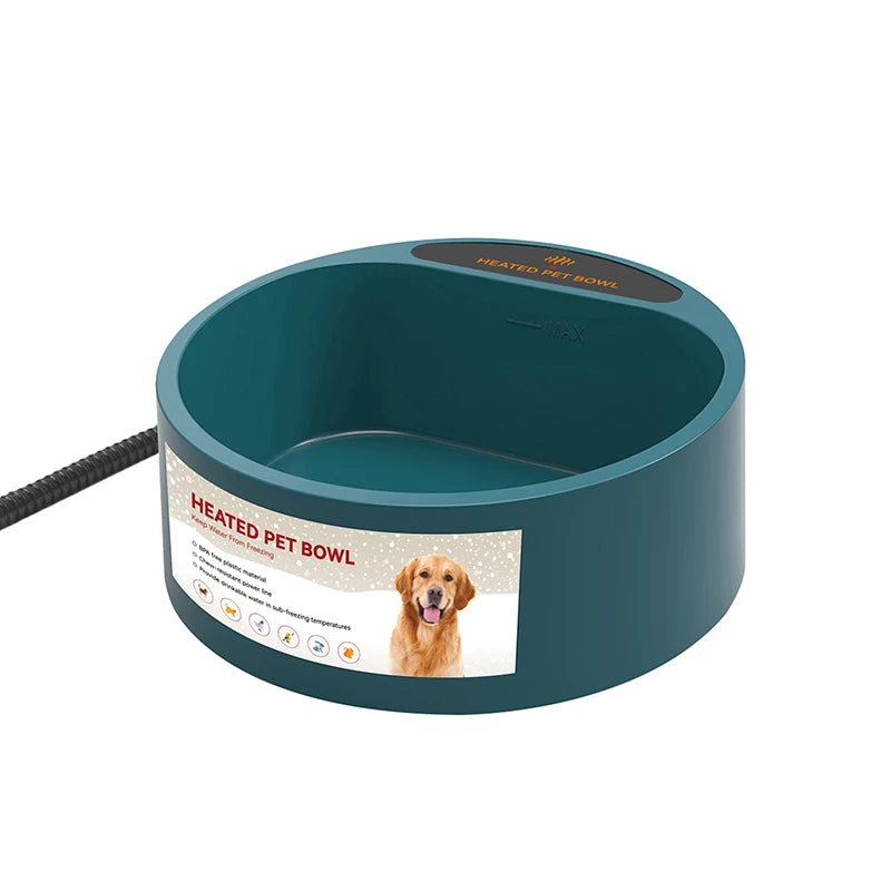 Dog Heated Water Bowl Pet Thermostatic Dog Bowl for Cats Dogs Chicken Birds Outdoor Winter Dog Bowl 2.2L Water Bottle