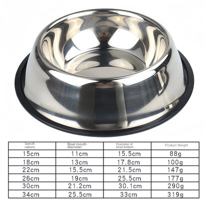 Pet Dog Cat Stainless Steel Bowl Pet Feeding Bowl Cat and Dog Drinking Bowl Metal Feeder Bowl Durable Easy To Clean Pet Supplies