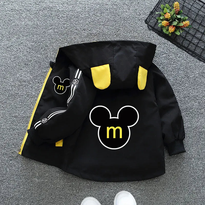 Boys Spiderman Hooded Jackets 1-10 Years Girls Spring Autumn Stitch Print Sports Coats Children Cartoon Outerwear Kids Clothes
