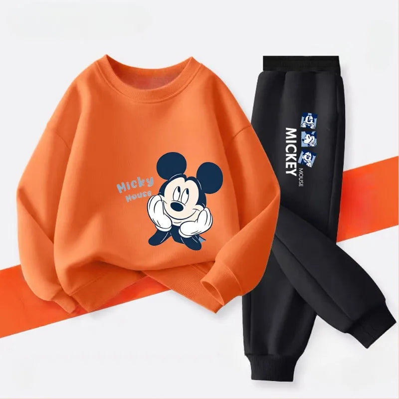 Spring Autumn Children Clothes Set Kid Boy Disney Mickey Sweatshirts Pullover & Pants 2pcs Suit Children Long Sleeve Casual Suit