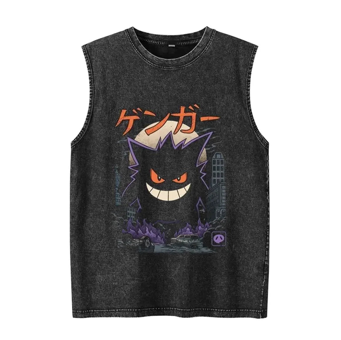Anime Pokemon Print Men's Tank Top Man Sleeveless Shirt Summer Y2k Clothes Vintage Washed Vest Oversized T Shirts Gym Clothes