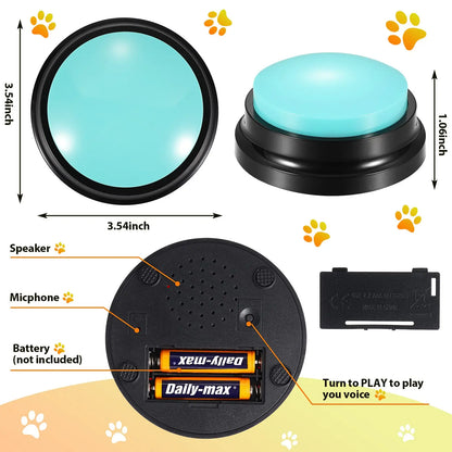 Dog Recordable Talking Sound Button Dog Toy Interactive Voice Buttons For Communication Hexagonal Paw Print Pattern Dog Training