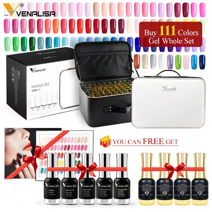 120pcs*12ml Venalisa Gel Polish Set Vernish Color Gel Polish TPO FREE Color For Nail Art Design Whole Set Nail Gel Enamel Kit