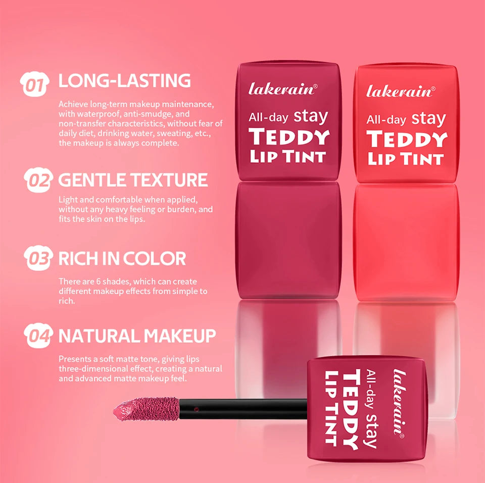 Lip Stain Super Stay Teddy Lip Tint Long Lasting Matte Lipstick For Up To 12HR Wear Waterproof Cosmetics