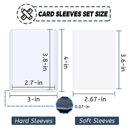 100-600pcs Card Sleeves Hard Soft Card Holder Covered With Protective Filmclear Trading Protectors For Pokmone Football Gamecard