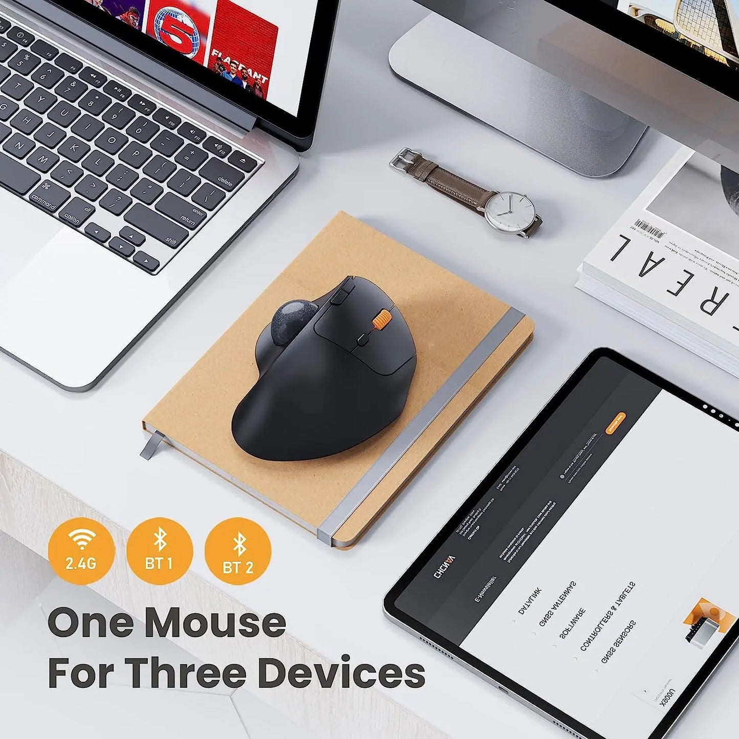 EM04 Ergonomic Trackball Mouse