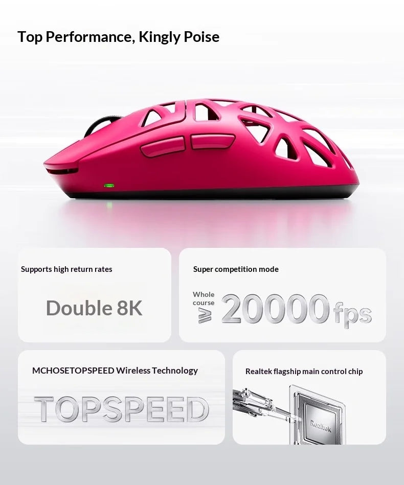 MCHOSE A7X Ultra Magnesium Alloy Wireless Mouse Game E-sports Bluetooth third mock examination PAW3950TI Lightweight
