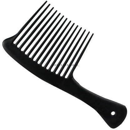 5PCS Black Large Wide Tooth Comb with Hook Handle Hair Loss Reduction Detangling Styling Brush for Salon Dyeing Haircare Tools