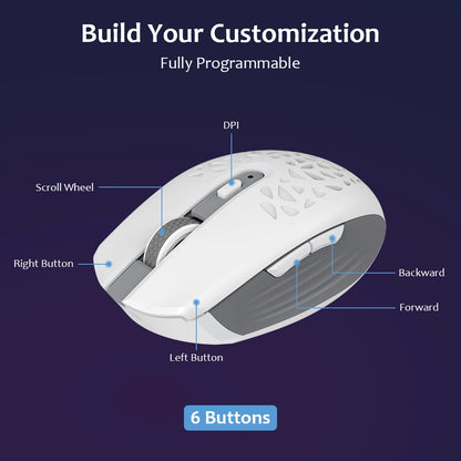 Delux M820DC PAW3335 Wired + Wireless + Bluetooth Gaming Mouse 80 Million Clicks 16000 DPI RGB Rechargeable Mice For Computers