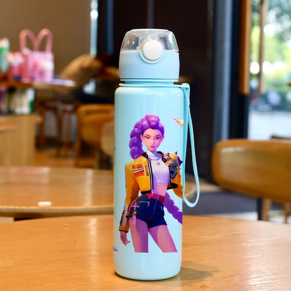Kids' K-Pop Demon Hunters "Solo Star" Water Bottle: 3D Printed Large Capacity Sports Bottle