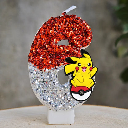 Cute Pokemon Monster Candle Kids Birthday Cake Decoration Cartoon Anime Figure Supplies Party Accessories Christmas Gifts
