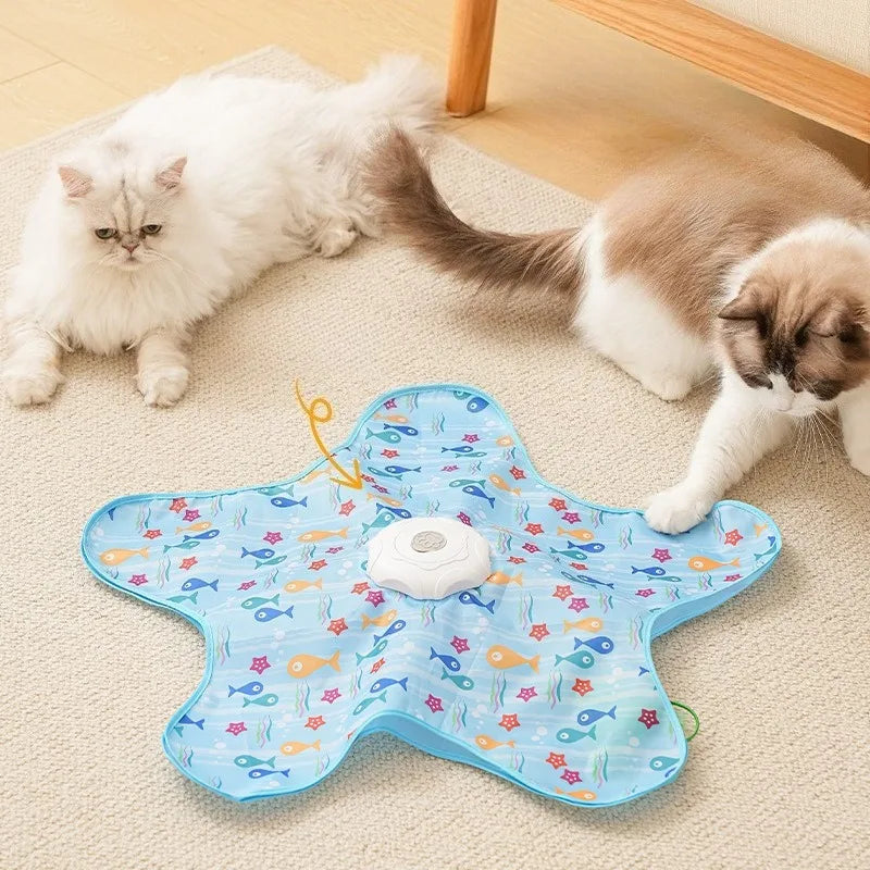 Electric Cat Turntable Automatic Intelligent Cat Funny Stick Sports Consumption Pet Toy Motion Activated Moving Cat Funny Stick